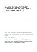 BEAKER- CLINICAL PATHOLOGY ADMINISTRATION CPL250&lpar;LAB350 & LAB400&rpar; EXAM GRADED A&plus;