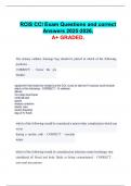 RCIS CCI Exam Questions and correct  Answers 2025-2026&period;  A&plus; GRADED&period;