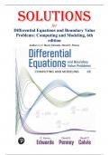 Differential Equations and Boundary Value Problems&colon; Computing and Modeling &ndash; 6th Edition &ndash; Edwards & Penney &ndash; Complete Solutions Manual