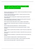Health and Social Care Exam with 100&percnt; Correct Answers 