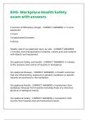 EHS- Workplace Health Safety exam with answers
