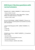 EHS Exam 1 Review questions with correct answers&period;
