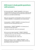 EHS exam 1 study guide questions with answers