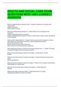 HEALTH AND SOCIAL CARE EXAM QUESTIONS WITH 100&percnt; CORRECT ANSWERS 