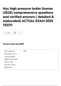 Nyc high pressure boiler license &lpar;2025&rpar; comprehensive questions and verified answers &lpar; detailed & elaborated&rpar; ACTUAL EXAM 2025 TEST&excl;&excl;