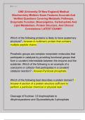 UNE &lpar;University Of New England&rpar; Medical  Biochemistry Midterm Exam Features Accurate And  Verified Questions Covering Metabolic Pathways&comma;  Enzymatic Function&comma; Bioenergetics&comma; Carbohydrate And  Lipid Metabolism&comma; Protein Structure&comma; And Clinical  Correlations