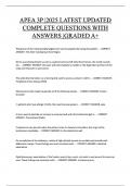 APEA 3P &vert;2025 LATEST UPDATED  COMPLETE QUESTIONS WITH  ANSWERS &vert;GRADED A&plus;  