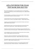APEA FNP PREDICTOR EXAM  TEST BANK 2024-2025 YES  