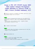 Exam 2&colon; PSY 357&sol; PYS357 &lpar;Latest 2025&sol; 2026 Update&rpar; Lifespan Development Guide&vert; Questions & Answers&vert; Grade A&vert; 100&percnt; Correct &lpar;Verified Solutions&rpar;- GCU
