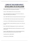 CARE OF THE OLDER ADULT  ENGLISH TO ENGLISH 