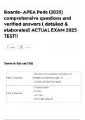 Boards- APEA Peds &lpar;2025&rpar; comprehensive questions and verified answers &lpar; detailed & elaborated&rpar; ACTUAL EXAM 2025 TEST&excl;&excl;