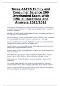 TExES AAFCS Family and Consumer Sciences &lpar;200&rpar; &ndash; Overhauled Exam with Official Questions and Answers &lpar;2025&sol;2026&rpar;