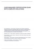 CASE MANAGER CERTIFICATION EXAM WITH COMPLETE SOLUTIONS