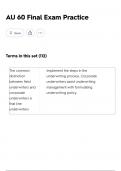 AU 60 Final Exam Practice &lpar;2025&rpar; comprehensive questions and verified answers &lpar; detailed & elaborated&rpar; ACTUAL EXAM 2025 TEST&excl;&excl;
