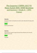 Fire Inspector I &lpar;NFPA 1031&rpar; V2 Exam &lpar;Latest 2025 &sol; 2026&rpar; Questions and Answers &vert; Grade A &vert; 100&percnt; Correct