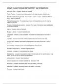 SRNA EXAM TERMS IMPORTANT INFORMATION