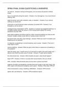 SRNA FINAL EXAM QUESTIONS & ANSWERS