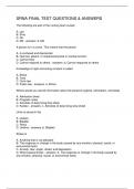 SRNA FINAL TEST QUESTIONS & ANSWERS