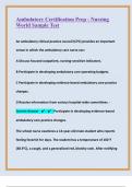 Ambulatory Certification Prep - Nursing  World  Test Exam Questions With Verified Correct Solutions