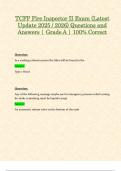 TCFP Fire Inspector II Exam &lpar;Latest Update 2025 &sol; 2026&rpar; Questions and Answers &vert; Grade A &vert; 100&percnt; Correct