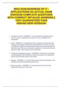 WGU D336 BUSINESS OF IT &ndash;  APPLICATIONS OA ACTUAL EXAM  2025&sol;2026 COMPLETE QUESTIONS  WITH CORRECT DETAILED ANSWERS &vert;&vert;  100&percnt; GUARANTEED PASS  <BRAND NEW VERSION> 