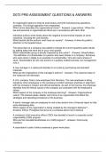D072 PRE-ASSESSMENT QUESTIONS & ANSWERS