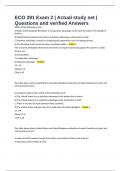 ECO 391 Exam 2 &vert; Actual study set &vert; Questions and verified Answers