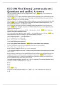 ECO 391 Final Exam &vert; Latest study set &vert; Questions and verified Answers