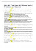 ECO 391 Final Exam UKY &vert; Actual study &vert; Questions and Answers