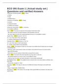 ECO 391 Exam 1 &vert; Actual study set &vert; Questions and verified Answers