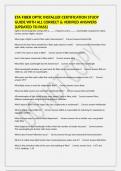 ETA FIBER OPTIC INSTALLER CERTIFICATION STUDY GUIDE WITH ALL CORRECT & VERIFIED ANSWERS &lpar;UPDATED TO PASS&rpar;