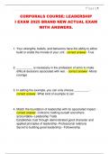 CORPORALS COURSE&colon; LEADERSHIP  I EXAM 2025 BRAND NEW ACTUAL EXAM  WITH ANSWERS&period;