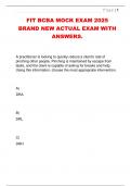 FIT BCBA MOCK EXAM 2025  BRAND NEW ACTUAL EXAM WITH  ANSWERS&period;