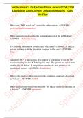 Scribe America Outpatient Final exam 2024 100 Questions And Correct Detailed Answers