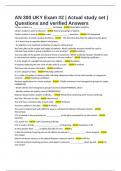 AN 300 UKY Exam &num;2 &vert; Actual study set &vert; Questions and verified Answers