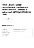 NM 704 Exam 3 &lpar;2025&rpar; comprehensive questions and verified answers &lpar; detailed & elaborated&rpar; ACTUAL EXAM 2025 TEST&excl;&excl;