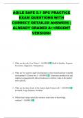 AGILE SAFE 5&period;1 SPC PRACTICE EXAM QUESTIONS WITH CORRECT DETAILED ANSWERS &vert; ALREADY GRADED A&plus;<RECENT VERSION>
