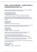 FINAL EXAM NUR2030 &ndash; QUESTIONS & ANSWERS&lpar;GRADED A&plus;&rpar;