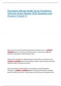 Psychiatric-Mental Health Nurse Practitioner  Overview Exam Newest 2025 Questions and  Answers Graded A&plus; 