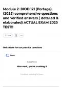 Module 2&colon; BIOD 121 &lpar;Portage&rpar; &lpar;2025&rpar; comprehensive questions and verified answers &lpar; detailed & elaborated&rpar; ACTUAL EXAM 2025 TEST&excl;&excl;