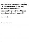GFEBS L413E Financial Reporting 2025&vert; COMPLETE EXAM SET &lpar;questions and verified answers&rpar;frequently most tested questions &vert; already passed&excl;&excl;