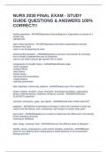 NURS 2030 FINAL EXAM - STUDY GUIDE QUESTIONS & ANSWERS 100&percnt; CORRECT&excl;&excl;