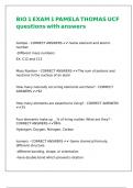 BIO 1 EXAM 1 PAMELA THOMAS UCF questions with answers