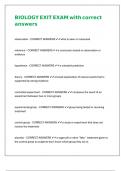 BIOLOGY EXIT EXAM with correct answers