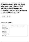 PGA PGM Level 3 3&period;0 Full Study Guide ACTUAL EXAM &lpar;2025&rpar; QUESTIONS AND VERIFIED ANSWERS &lpar;DETAILED ANSWERS&rpar; ALREADY GRADED A&plus;&excl;&excl;