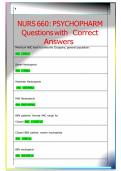 NURS 660 PSYCHOPHARM Questions with Correct Answers