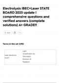Electrolysis IBEC&plus;Laser STATE BOARD 2025 update &vert; comprehensive questions and verified answers &lpar;complete solutions&rpar; A&plus; GRADE&excl;&excl;