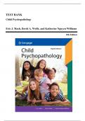 Test Bank - Child Psychopathology&comma; 8th Edition &lpar;Mash&comma; 2024&rpar;&comma; Chapter 1-15 &vert; All Chapters