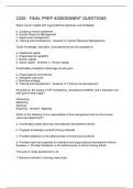 C235 - FINAL PREP ASSESSMENT QUESTIONS