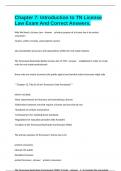 Chapter 7&colon; Introduction to TN License Law Exam And Correct Answers&period;